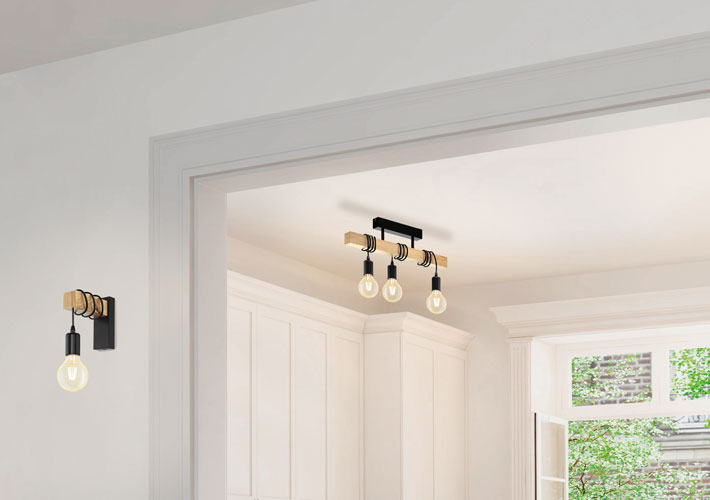 Wooden ceiling lights TOWNSHEND 32915