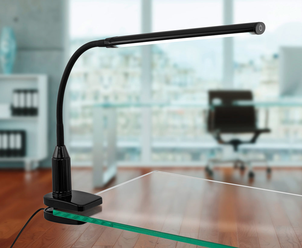 Black LED clamp light