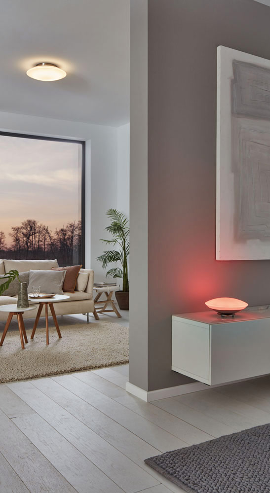 Interior smart lighting in the living room
