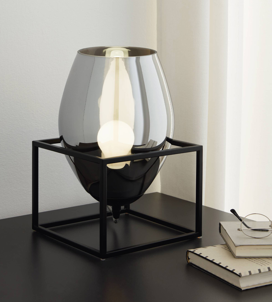 Black and gold LED table lamp in the living room